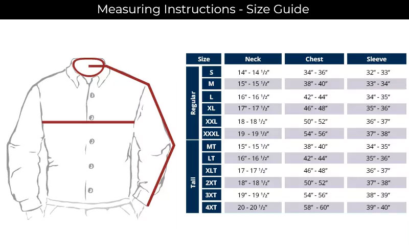 Men's Shirt Size Guide